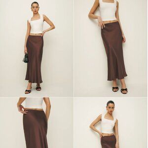 Reformation Layla silk skirt - size 10 (NWT)